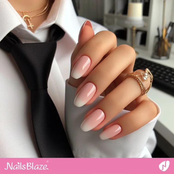 Baby Boomer Nails for Work | Classy Nails - NB4216